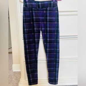 Purple Plaid velour Cuddl Duds leggings